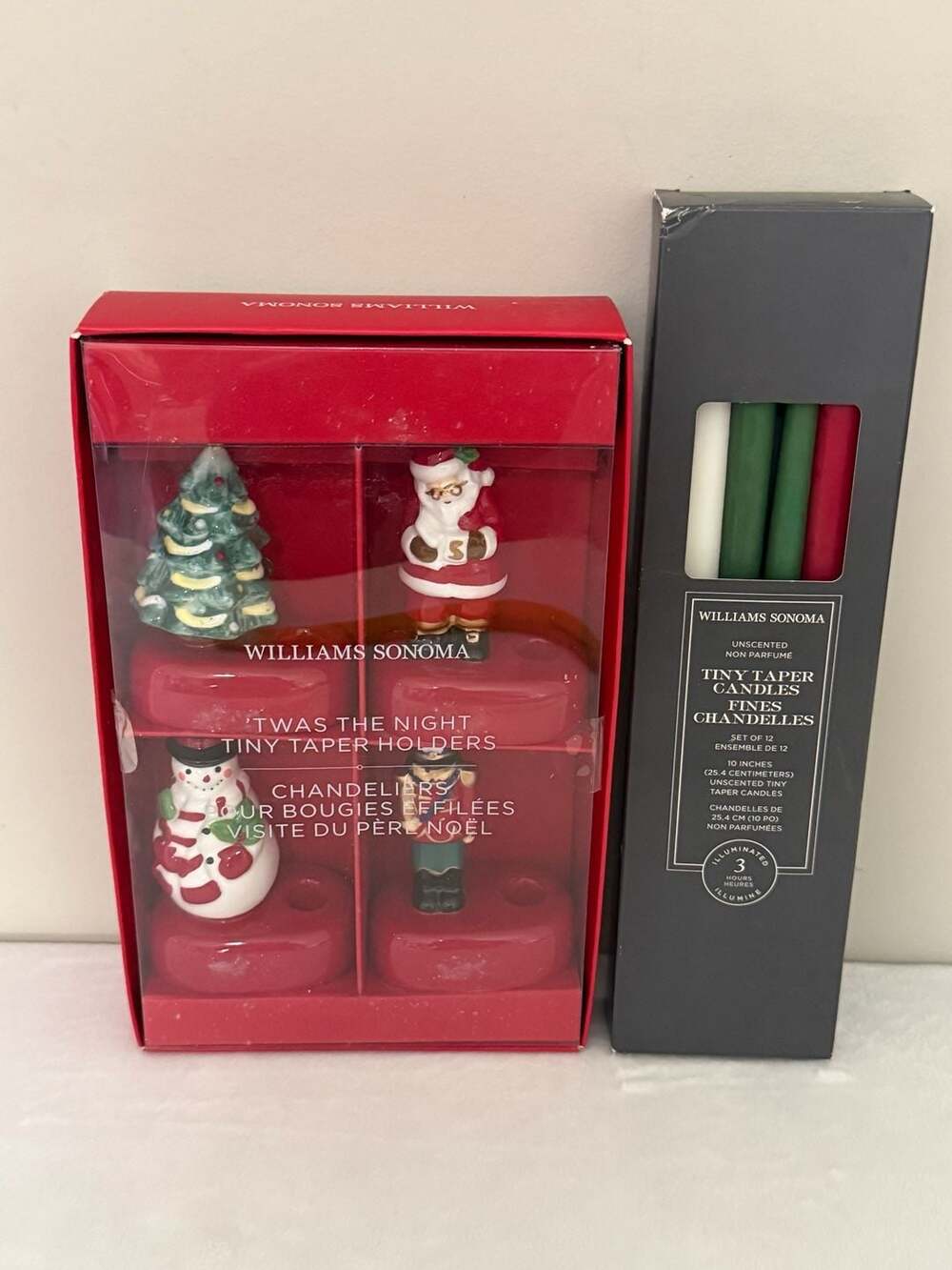 Williams Sonoma Twas The Night Tiny Taper Holders Set
